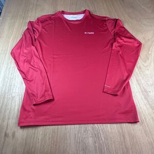 Columbia PFG Red Omni-Shade LS Fishing Shirt USA Flag Fish Graphic Men’s L